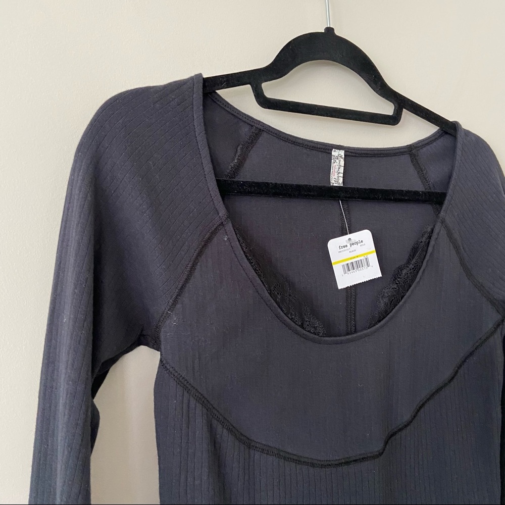 NWT-Free People Lace Layering Long Sleeve Top - Picture 5 of 11